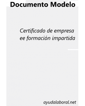 Certificado de empresa de formación impartida